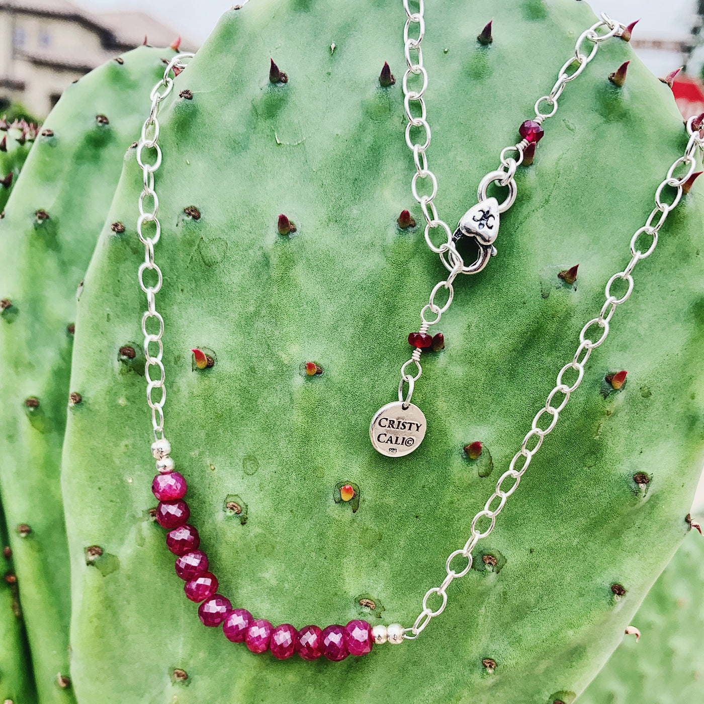 Giant Rubies of Courage Signature Bar Necklace