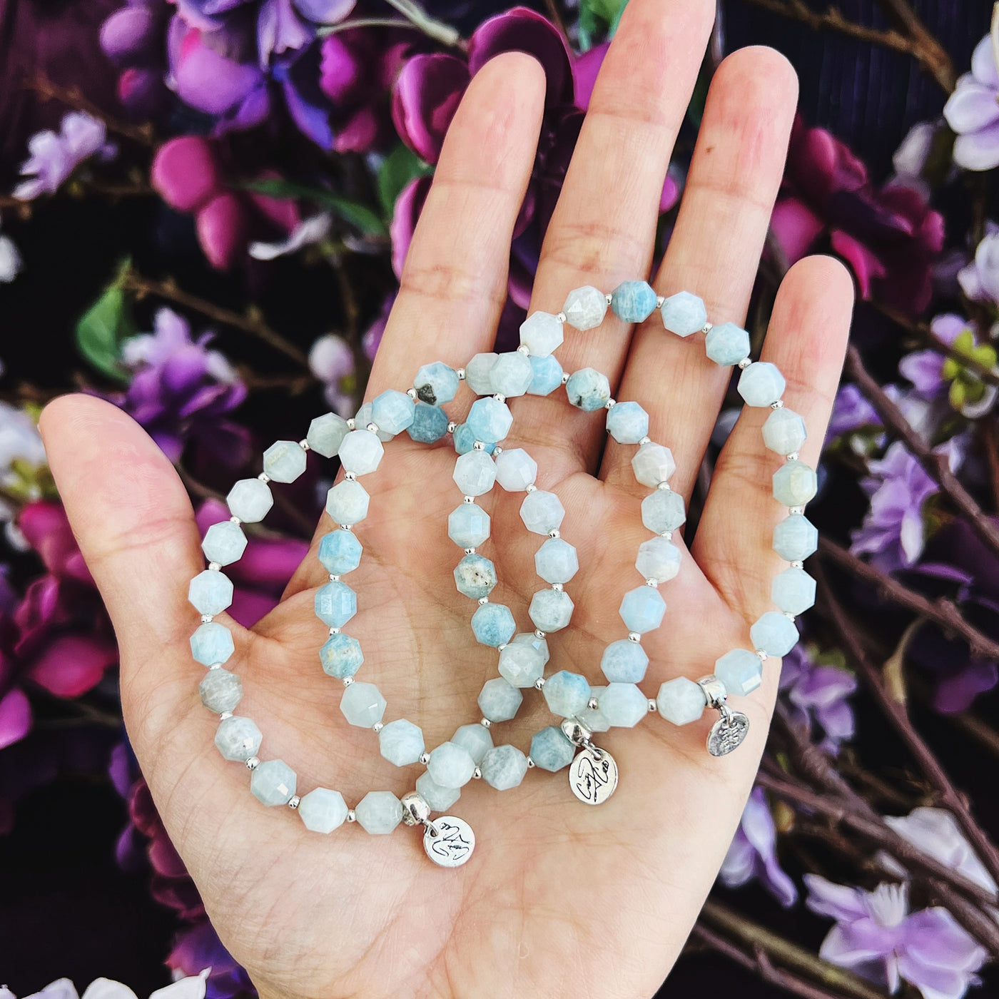 Serenity Aquamarine Signature Stretch Bracelet