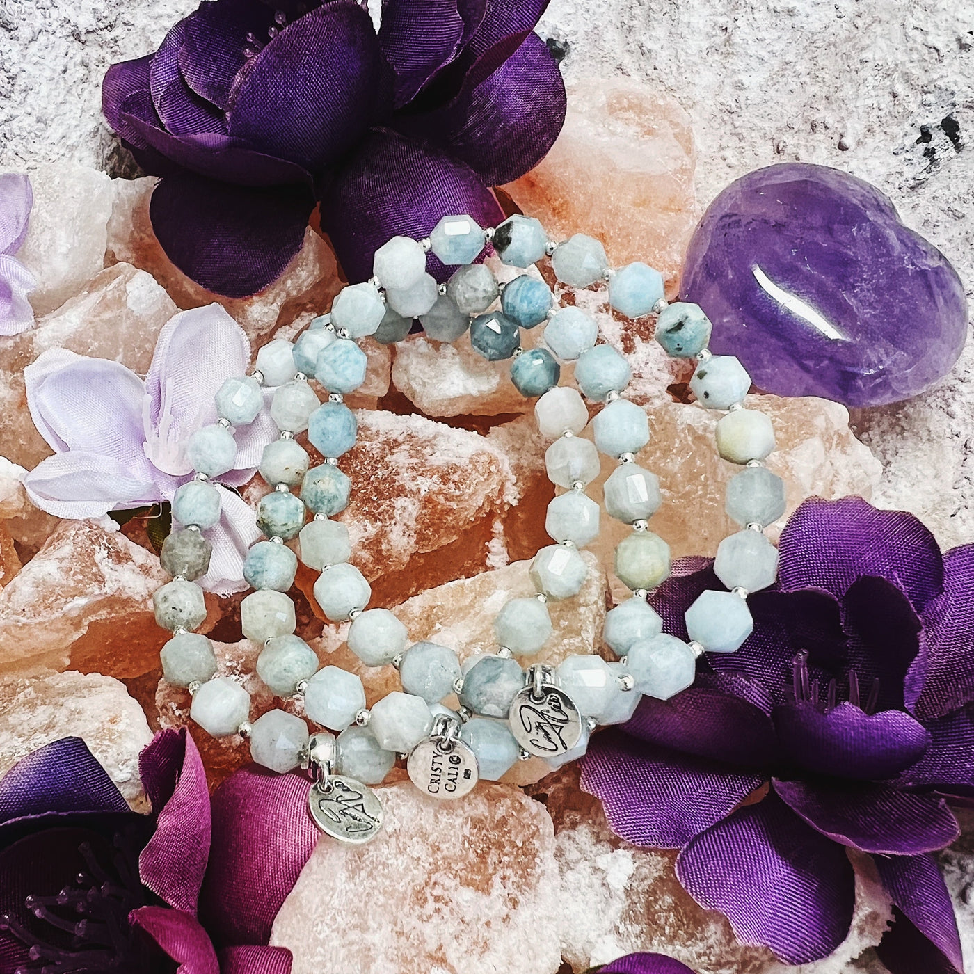 Serenity Aquamarine Signature Stretch Bracelet