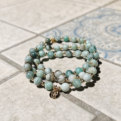 Golden Gaia Emerald Signature Stretch Bracelet
