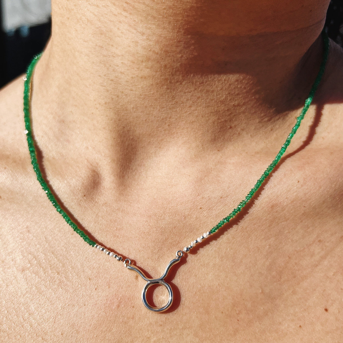 Taurus Emerald Signature Zodiac Necklace RETIRED