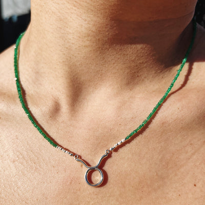 Taurus Emerald Signature Zodiac Necklace RETIRED