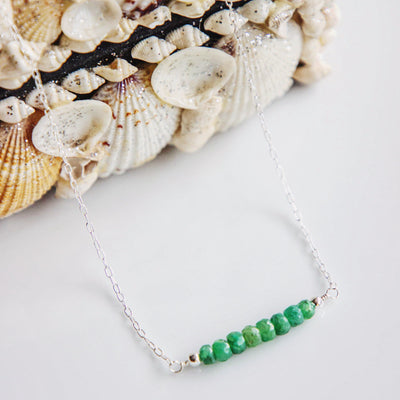 Heart Chakra Emerald Bar Signature Necklace