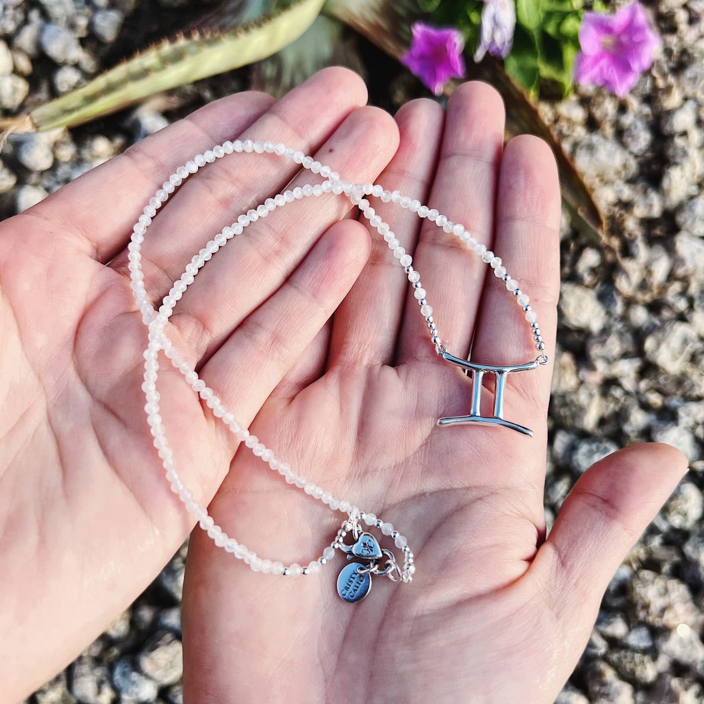 Gemini Moonstone Signature Zodiac Necklace