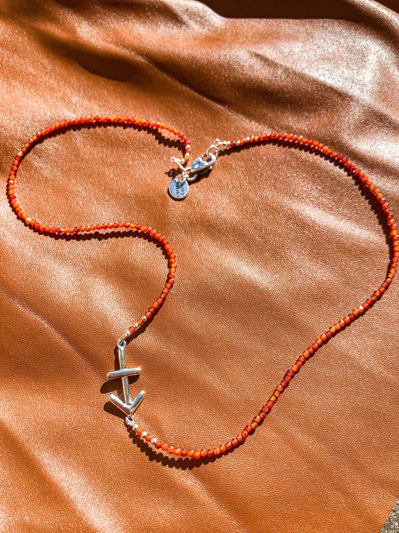 Sagittarius Tangerine Zircon Zodiac Necklace RETIRED