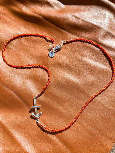 Sagittarius Tangerine Zircon Zodiac Necklace RETIRED