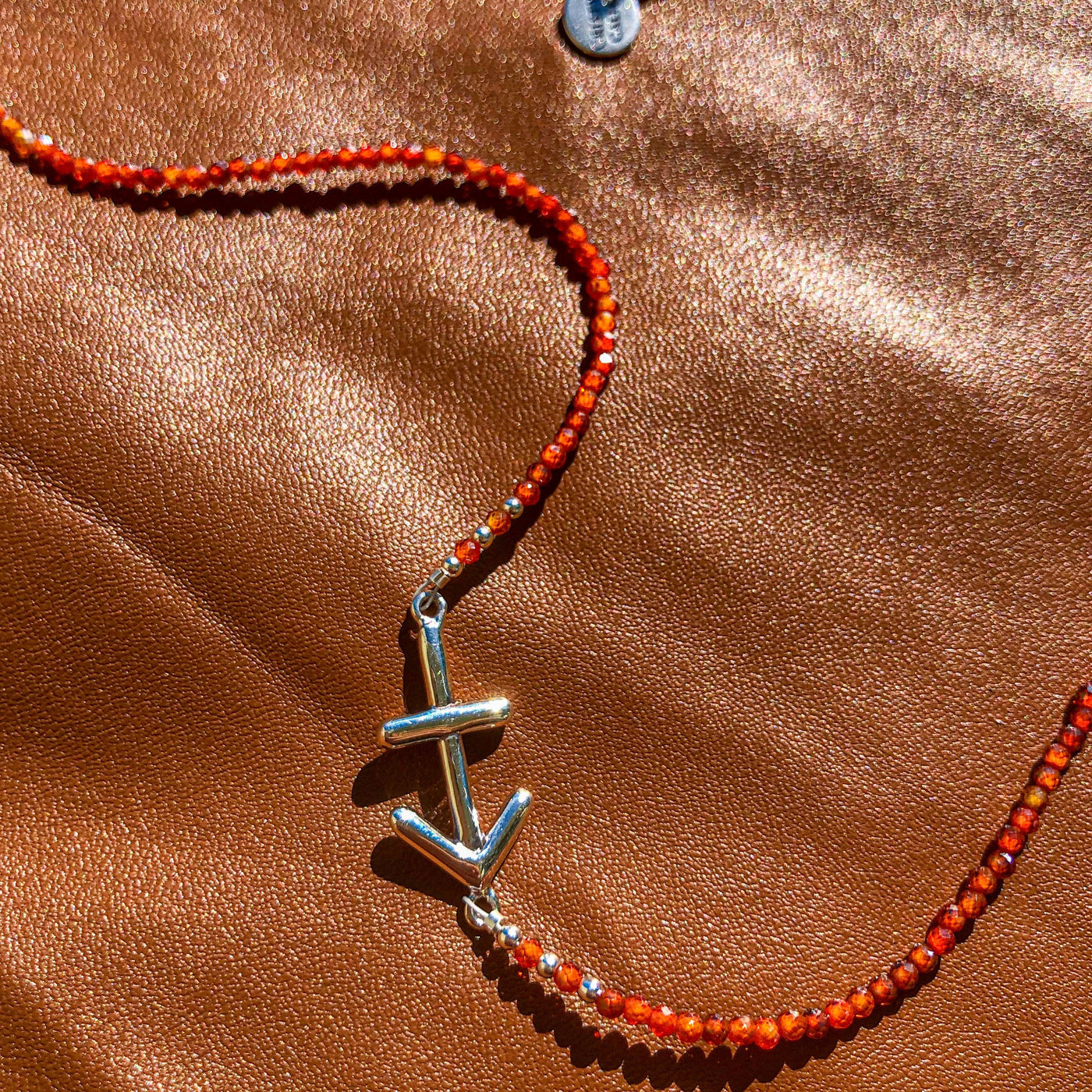 Sagittarius Tangerine Zircon Zodiac Necklace RETIRED