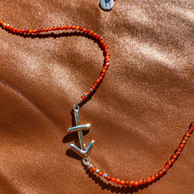 Sagittarius Tangerine Zircon Zodiac Necklace