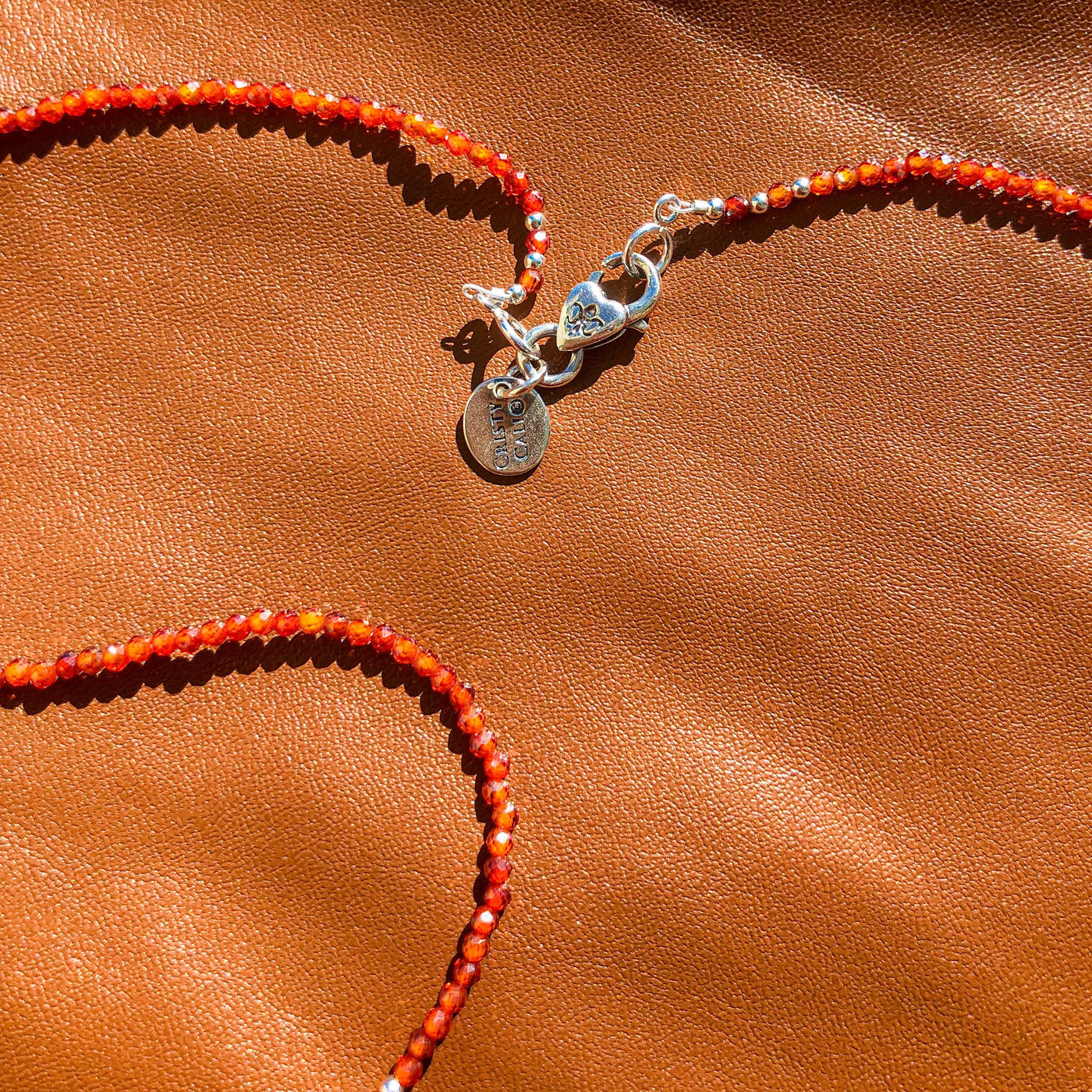 Sagittarius Tangerine Zircon Zodiac Necklace RETIRED