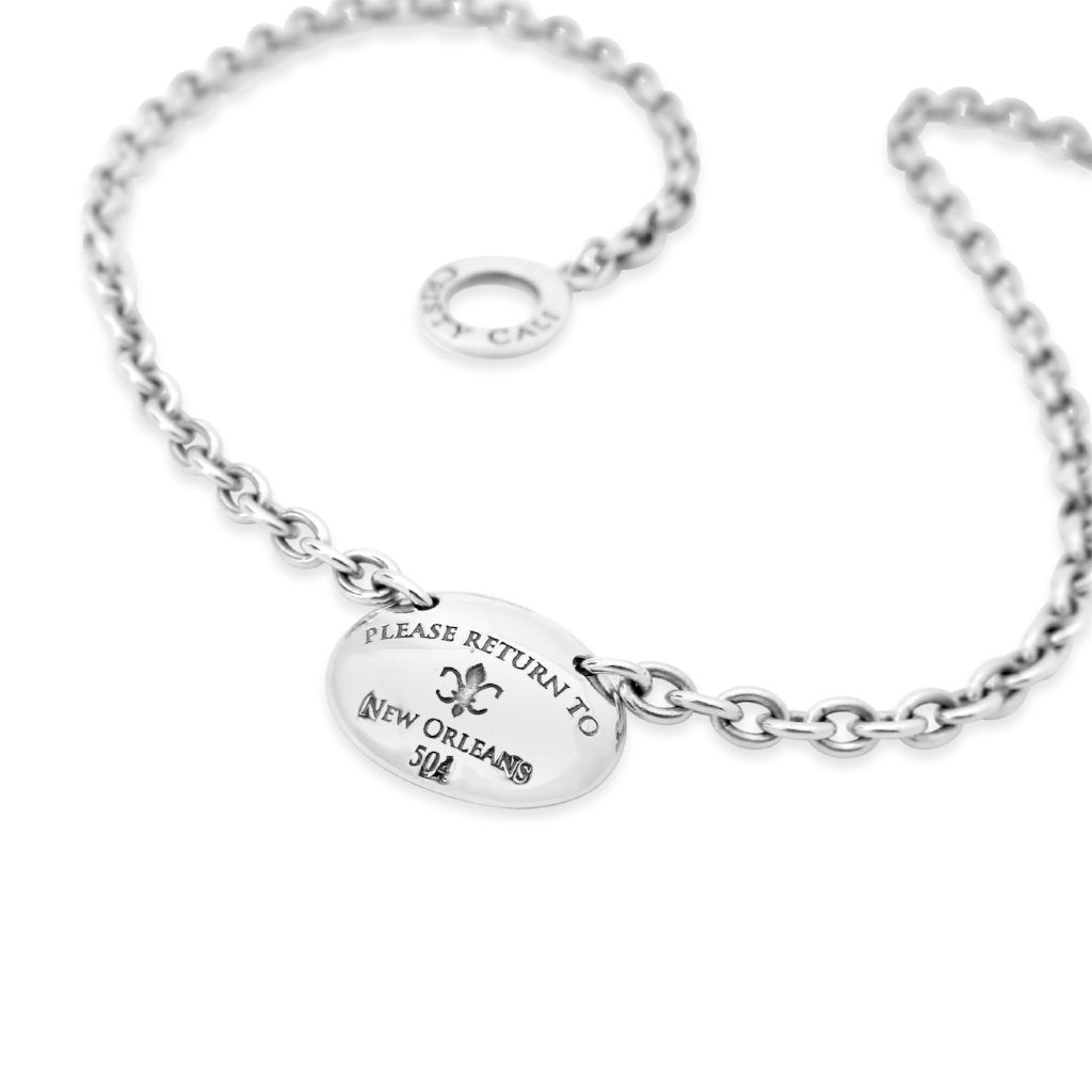Please Return to New Orleans Oval Necklace Small Cristy Cali