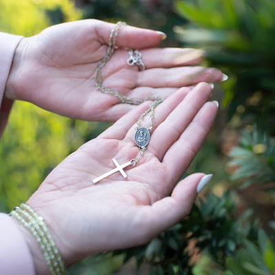 Our Lady of Prompt Succor New Orleans Gemstone Rosary Signature Necklace