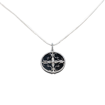 Diamond Onyx Cali Amulet - Silver