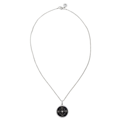 Diamond Onyx Cali Amulet - Silver