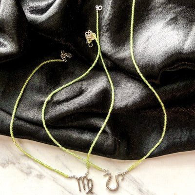 Virgo's Peaceful Peridot Zodiac Signature Necklace