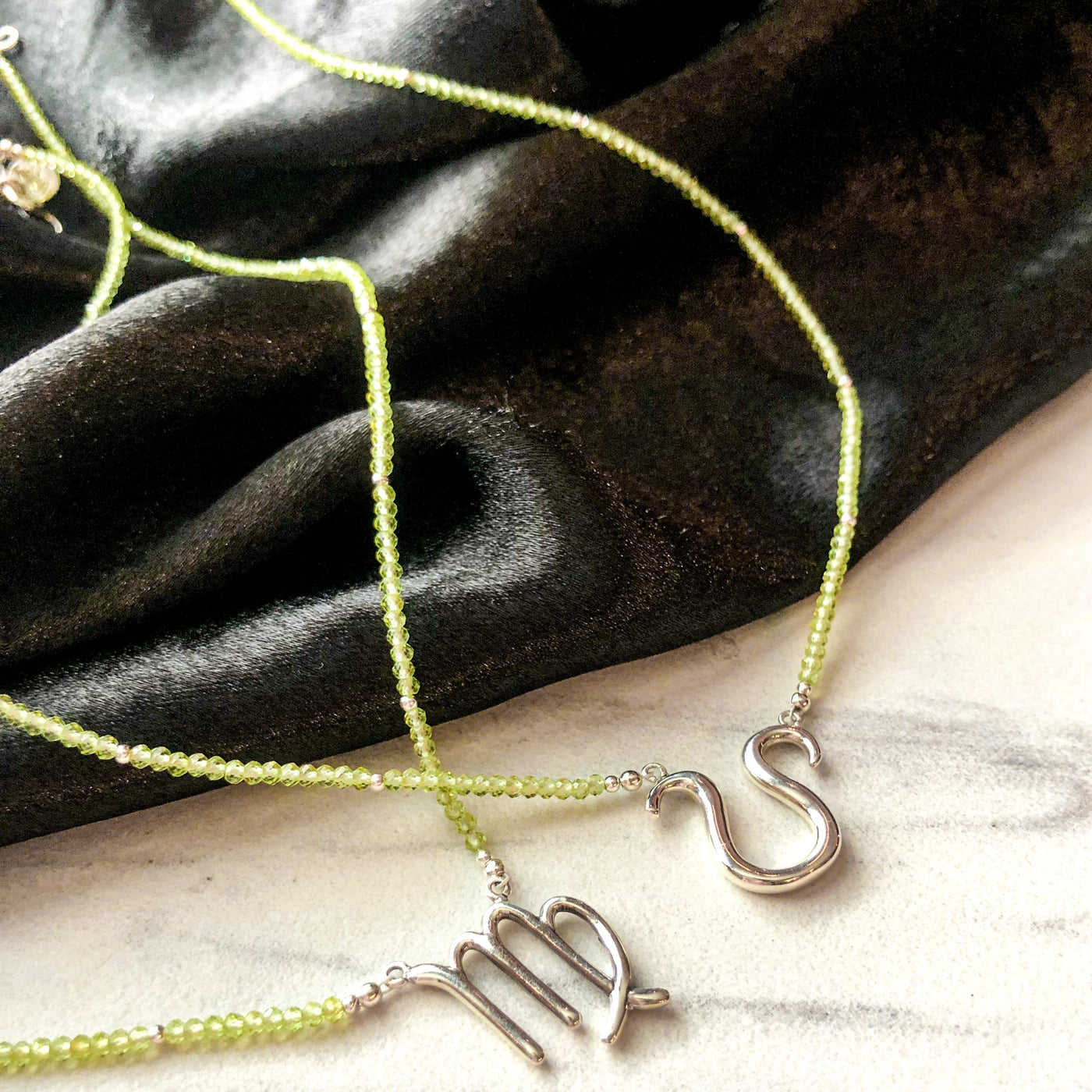 Leo's Peaceful Peridot Zodiac Signature Necklace