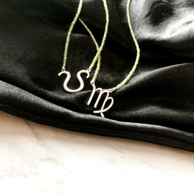 Leo's Peaceful Peridot Zodiac Signature Necklace