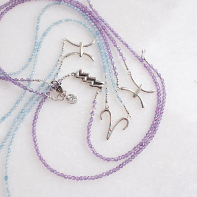 Peaceful Pisces Amethyst Signature Zodiac Necklace RETIRED