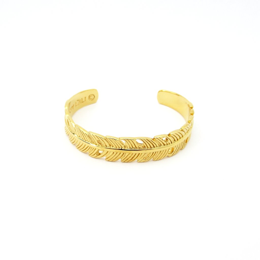 Banana Leaf Cuff Bracelet Gold Vermeil
