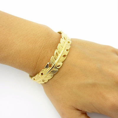Banana Leaf Cuff Bracelet Gold Vermeil