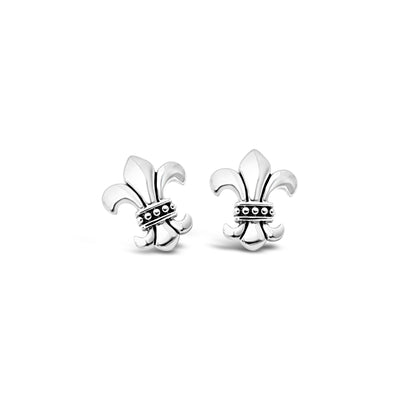 Strength & Courage Fleur de Lis Dainty Earrings