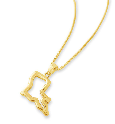 Louisiana Outline Pendant Gold Vermeil