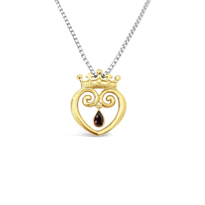 Queen of Hearts Solid 18K with Garnet - Medium