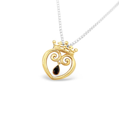 Queen of Hearts Solid 18K with Garnet - Medium