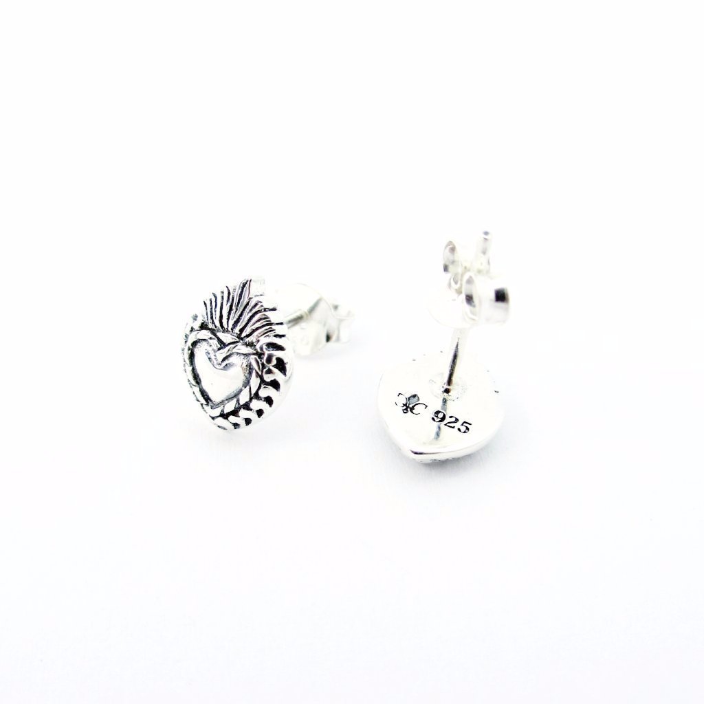 Sacred Heart Mini Stud Earrings