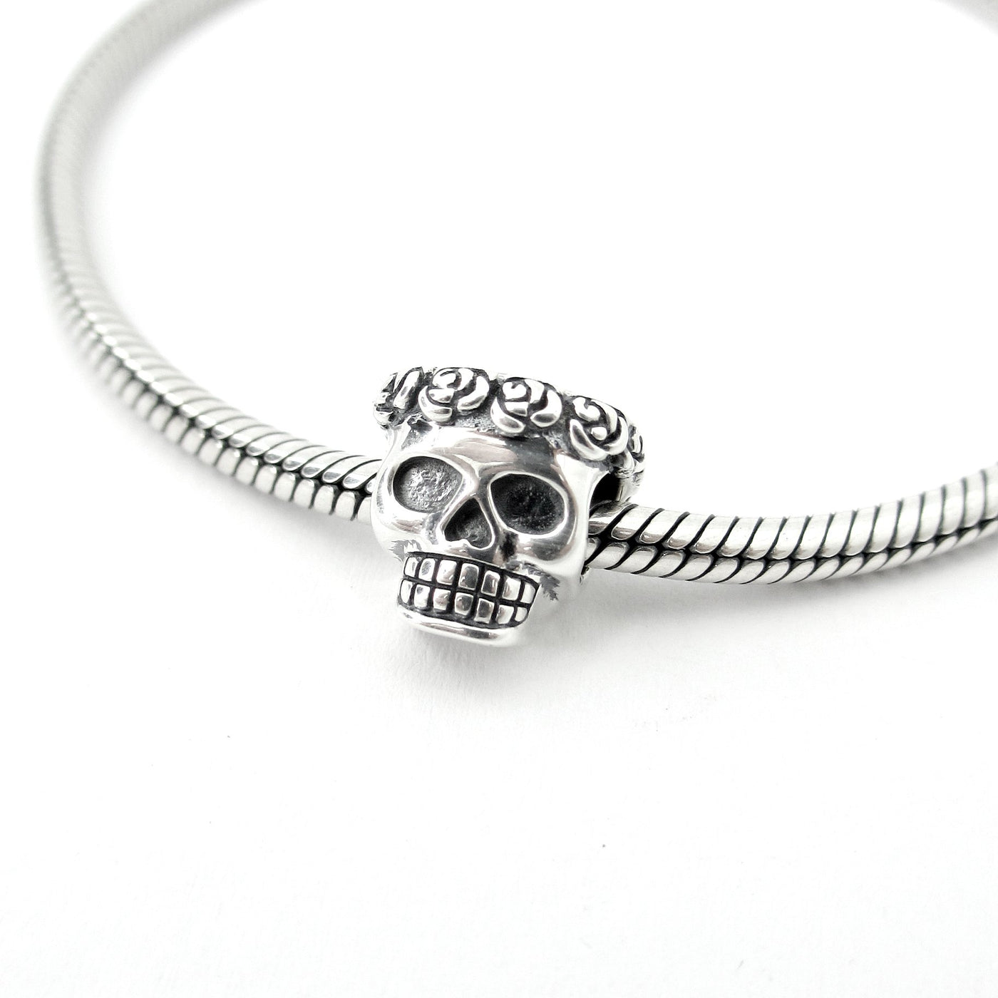 Smell The Roses Skull Couture Charm