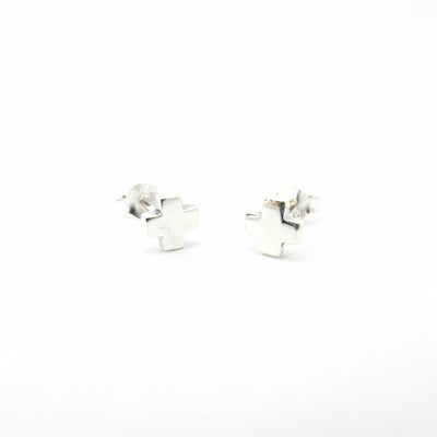 Tiny Square Cross Studs