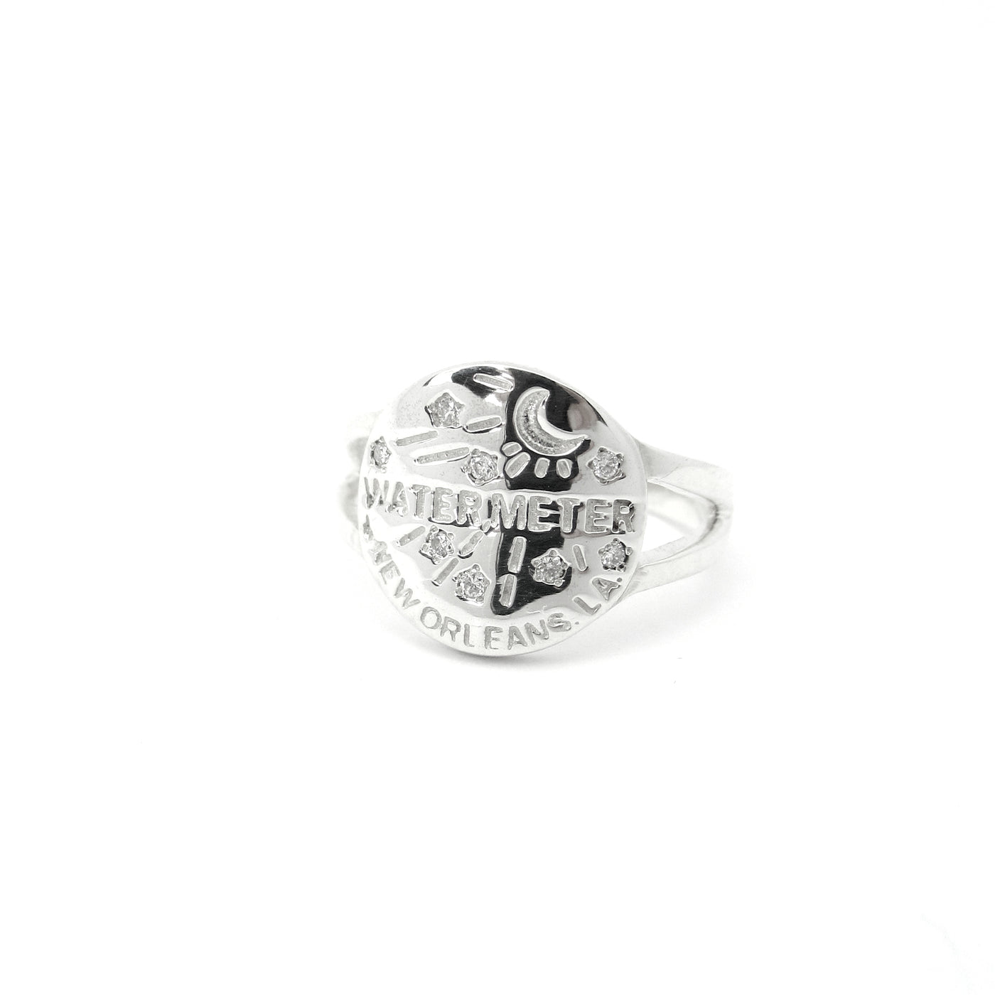 Water Meter Ring with Diamonds